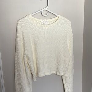 Urban Renewal Cream Textured Sweatshirt